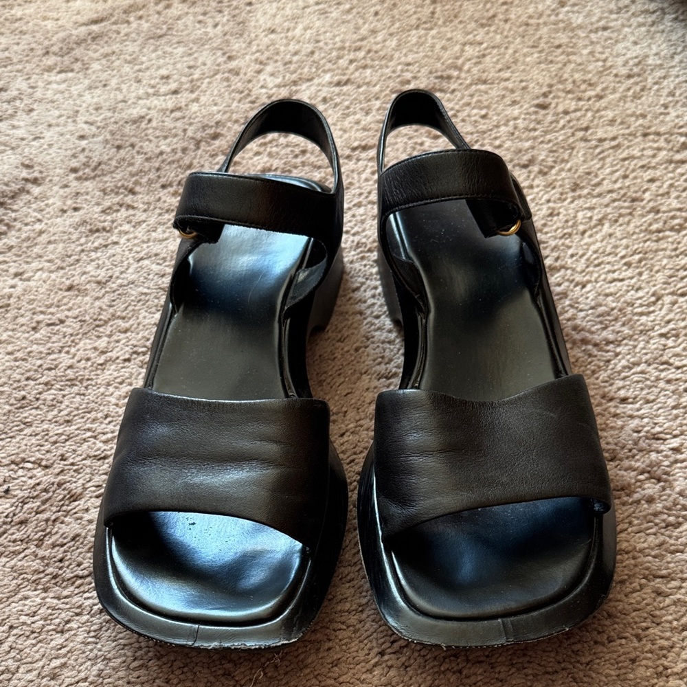 Nine West Black Women's Platform Sandals with Block Heel. Size 8 - Picture 2 of 13